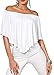 Merryfun Women's Top Off The Shoulder Loose Casual Ruffle Tunic Blouse Shirt