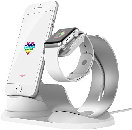 [2-in-1] Apple Watch and iPhone Charging Dock, Apple Watch Stand iPhone Station for Apple Watch Series 3/2/1/Nike+ and iPhone X/8/8 Plus/7/7Plus/6s/6s Plus/5