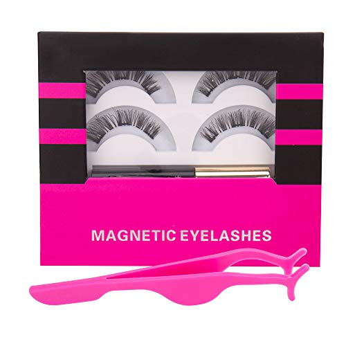 Professional Magnetic Eyeliner and Lashes Kit - 2 Pairs - Magnetic Eyeliner to Use with Magnetic Lashes - Natural Look - With Applicator