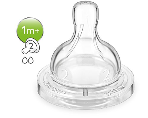 Philips AVENT Anti-Colic Nipple, Clear, Slow Flow