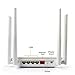 Wireless Router AC1200 Long Range Dual Band with 4 LAN Ports for Home Office, WiFi Extender for 2.4 GHz and 5 GHz