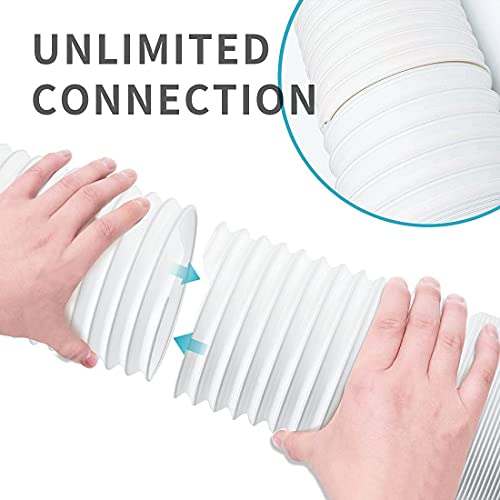 FUBININA 80" Portable Air Conditioner Hose, AC Hose with 5.9" Diameter, Anti-Clockwise Thread AC Exhaust Hose for Portable AC Vent Replacement Tube Compatible with LG Air Conditioner Part
