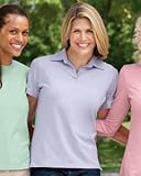 Devon & Jones Pink Women's Short Sleeve Stretch Jersey Polo Shirt DP305W