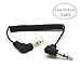 RIIPOO 30cm Mini Coiled 3.5mm Headphone Cable - 2-Pack, 90 Degree 1/8