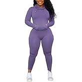 Nimsruc 2 Piece Outfits For Women Sweatsuits Sets Hooded Tracksuit Long Sleeve Pullover Jogger Sweat Pants Set