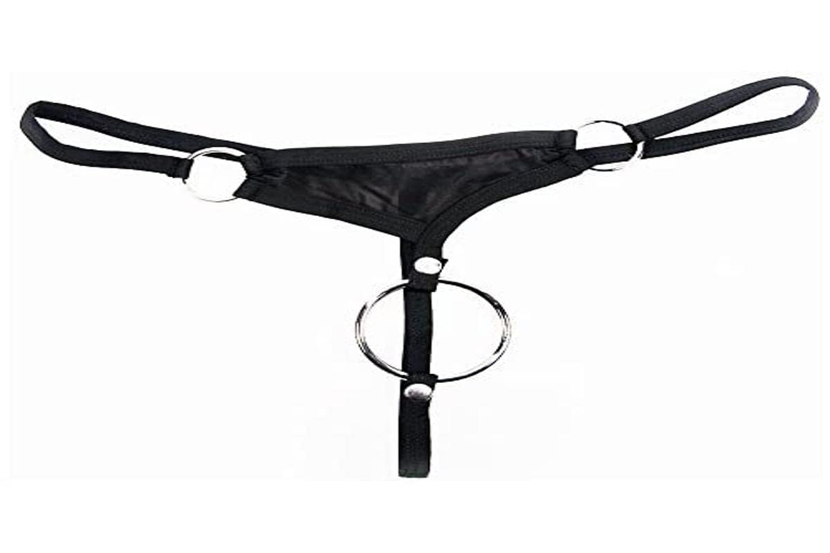 Svenjoyment Underwear Small Black Men's String with Penis Ring
