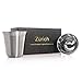 Espresso Cups 80mL - 2 x Double Wall Stainless Steel Espresso Cup by Zurich. Vacuum insulated. 80ml ( 2.7-oz ) alternative for DeLonghi, Bodum and Nespresso Cups. (Silver)