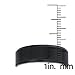 Jewelista Mens 8mm Black Ceramic Satin Finish Beveled Edge Band