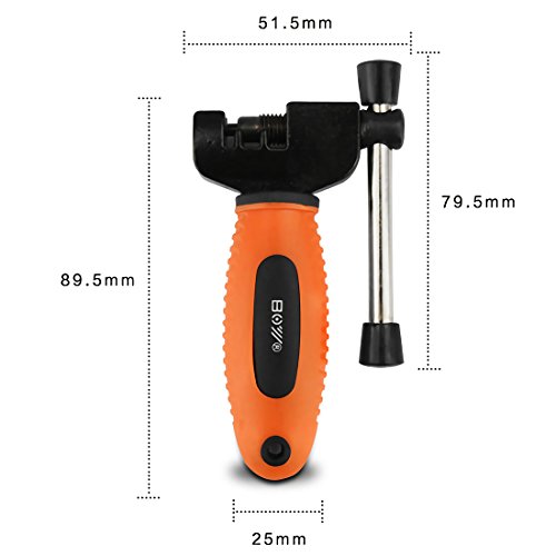 Luditek Orange Bicycle Chain Splitter Cutter Breaker and 16 in 1 Bike Repair Tool, Chain Wear Indicator Checker, Cycling Kit