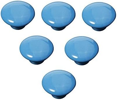 FatColo(TM) Kitchen Handles Pull Drawer Knobs Ceramic Door Cabinets Cupboard Hardware w/Screws (Button shape, Blue by FatCol