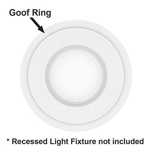 5 Pack White Plastic Trim Ring for 10" Inch Recessed Can Down Light
