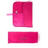 Heat-resistant Hair Straightener Curling Iron Storage Bag Travel Pouch (Hot Pink)