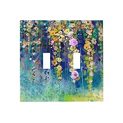 Green Wild Flower 2 Gang Double Toggle Light Switch