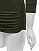 LL WT1255 Women's Deep V Neck 3/4 Sleeve Slim Fitted T-Shirt Casual Cross Surplice Wrap Tops XXL Olive