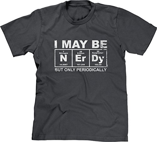Blittzen Mens I May Be Nerdy But Only Periodically, L, Charcoal