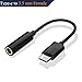 Sartyee USB C to 3.5mm Headphone Jack Cable Adapter, Type C 3.1 Male Port to 3.5 mm Female Stereo Audio Headphone Aux Connector, LeEco Le 2/Max 2, Not Fit for HTC (Black)