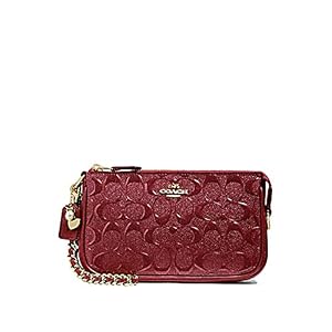 Image of Coach Women's Signature Debossed Patent Leather Large Wristlet 19 No Size (Im/Cherry)