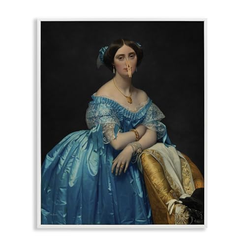 Stupell Industries Vintage Lady with Clothespin White Framed Giclee Art design…