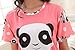 MyFav Big Girls Summer Shorts Pajama Cute Panda Sleepwear Lovely Child Loungwear, Melon Red, Large