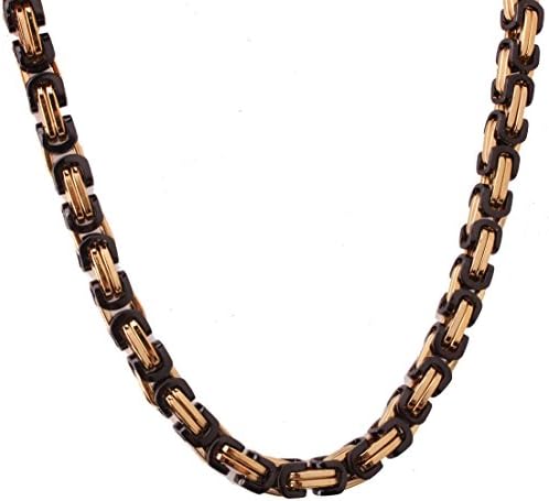 FANS JEWELRY 4/6/8mm Fashion Mens Chain Boys Stainless Steel Byzantine Box Chain Necklace Bracelet 7"-40"