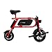 Swagtron 200W SWAGCYCLE Envy Steel Frame Folding Electric Bicycle e Bike w/Automatic Headlight – Reach 10 mph; 264 lbs Max Load - Red
