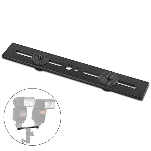 UTEBIT Flash Bracket Straight 8"/20.5cm Dual Camera Mounting Plate