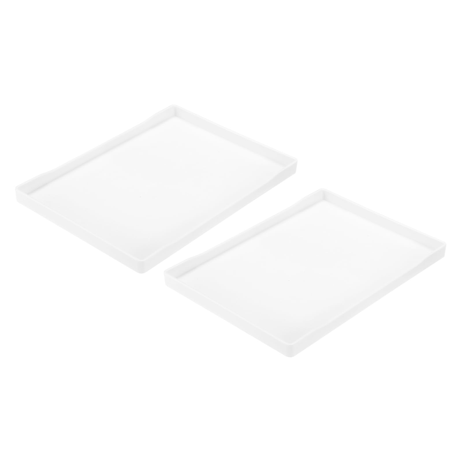 uxcell 2Pcs Serving Tray Small White Mini Tray 7" x 10" Plastic Rectangular Wooden Serving Trays Decorative Ottoman Platter for Breakfast Kitchen Bathroom