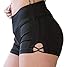 Helisopus Womens Stretch Solid Athletic Shorts Cross Side Tie Dance Yoga Shorts