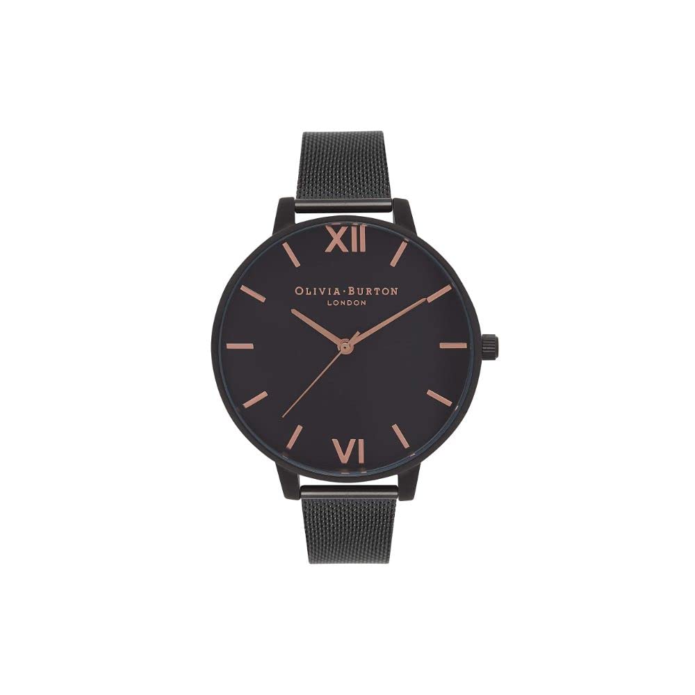 Olivia Burton Analogue Quartz Watch for Women After Dark Collection with Black Stainless Steel Mesh Bracelet - OB15BD83