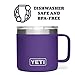 YETI Rambler 14 oz Mug, Stainless Steel, Vacuum Insulated with Standard Lid, Peak Purple