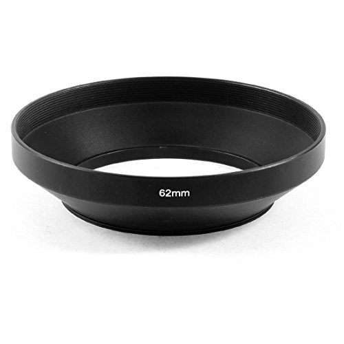 uxcell Black Aluminum Wide Angle 62mm Thread Screw In Universal Camera Lens Hood Cover