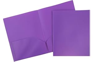 JAM PAPER Plastic 2 Pocket POP Folders - Durable School Folders - Purple - 6/Pack