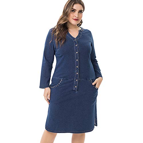 LXYD Women's Button Up Denim Dress with Pockets Kuwait Ubuy