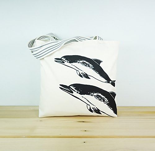 Organic Dolphins Canvas Tote Bag