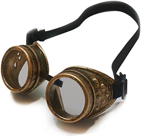 Retro Steampunk Goggles Pilots Glasses DIY Cosplay Funny Props (Bronze)