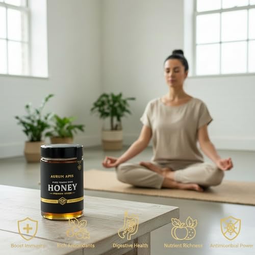 Aurum Apis Natural Unadulterated Yemeni Sidr Honey | 100% Raw Honey | Pure Kyrgyz Sidr Honey | Unpasteurized | Unfiltered | Zero Sugar | Daily Wellness | Healthy Food - 330 gram Jar