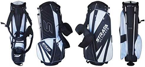 STRATA GOLF ULTIMATE 7 WAY GOLF 9" STAND BAG Black/White