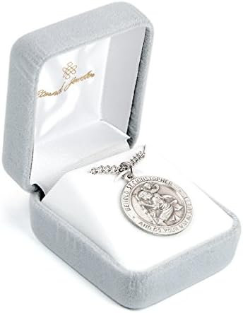 Saint Christopher Pewter Medal | 24 Inch Stainless Steel Chain