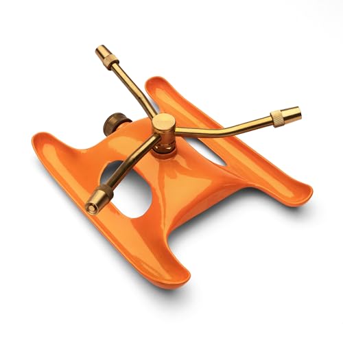 Kings County Tools Watering Sprinkler Sled, Sprinklers for Yard, 360 Degree Rotary Sprinkler Watering System, Brass Nozzle Steel Base