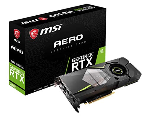 MSI Gaming GeForce RTX 2080 8GB GDRR6 256-bit HDMI/DP/USB Ray Tracing Turing Architecture Graphics Card (RTX 2080 AERO 8G)