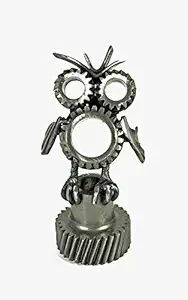 Savage Metal - Small Crafted Owl Rustic Industrial Steampunk Metal Sculpture/Statue/Figurine - Ideal for Home Decor Accents, Living Room, Bedroom, Table Top, TV Stand - Boho Modern Decorations