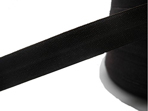 JESEP 40 Yards 5/8' 1.5CM Fold Over Elastic (FOE)-Environmental Band #22 (Black)
