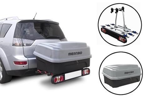 Menabo Heckträger Race III für 3 Räder klappbar mit Quick Stop + Boxxy Gepäckbox 330 Liter MEN197551_237496_b