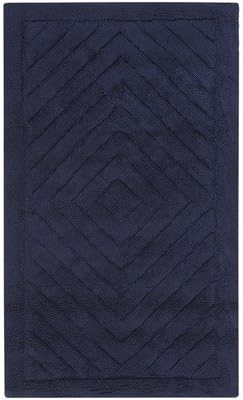 Marquis Diamond Bath Mat in Navy Blue