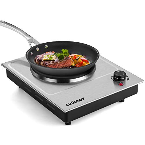 CUSIMAX 1500W Electric Hot Plate, Hot Plate for Cooking Electric Single Burner, Portable