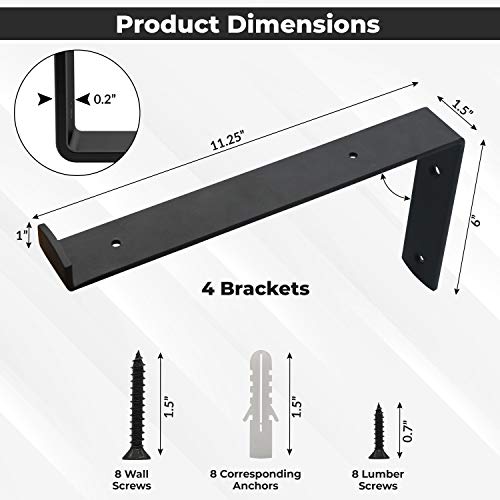 Rustic Shelf Brackets 12 Inches Shelving Brackets with Mounting