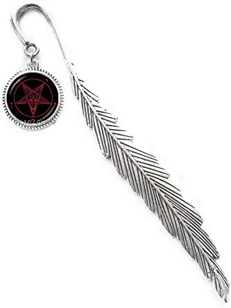 Satanic Jewelry,Goat of Mendes Bookmarker,Sigil of Baphomet Bookmark,Inverted Pentagram Charm,Satanic Jewelry,Y068