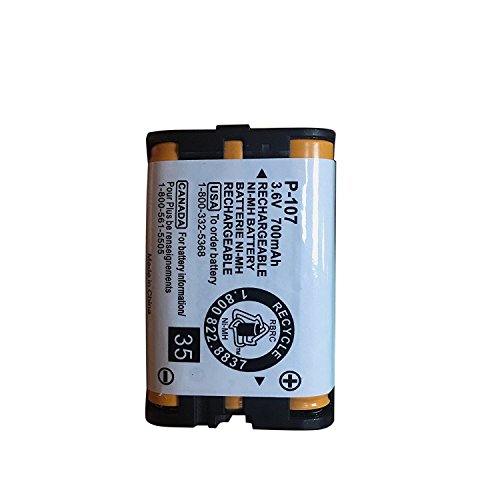 3.6v 700mAh HHR-P107 Rechargeable Cordless Phone Battery Compatible with for Panasonic HHR-P107 HHRP107 HHR-P107A HHRP107A Cordless Telephone (Pack of 2) BAOBIAN