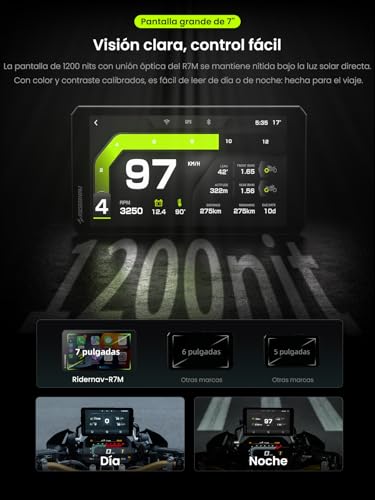 RiderNav R7M 7" Wireless CarPlay and Android Auto for BMW Motorcycles - Wonder Wheel Native Control Action Camera | Real-Time Data Reading (TPMS/RPM) |OTA Updates|GPS IP69K