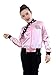 NEWCOS Pink Ladies Jacket for Child 50S T Bird Danny Pink Satin Jacket Halloween Costumes Little Girls' Coat Size 6-14 (10, PINK)